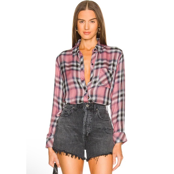 RAILS hunter long sleeve plaid Flannel button-down shirt- size medium - Picture 5 of 12